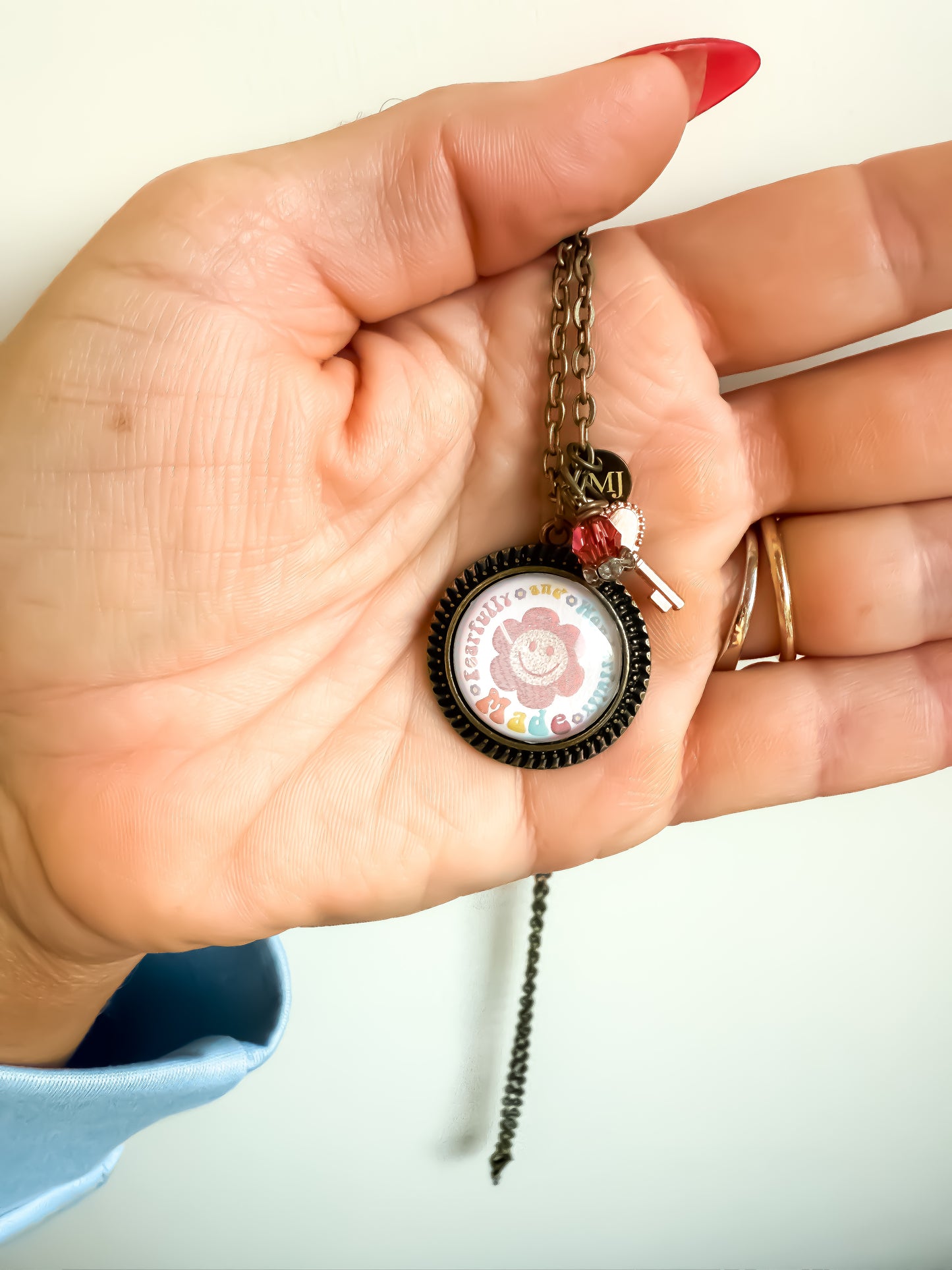 Fearfully & Wonderfully Made Bronze Christian Charm Necklace