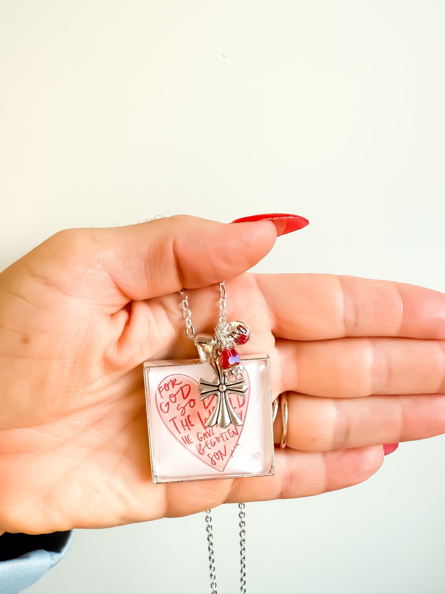 John 3:16 Scripture Necklace (Square)