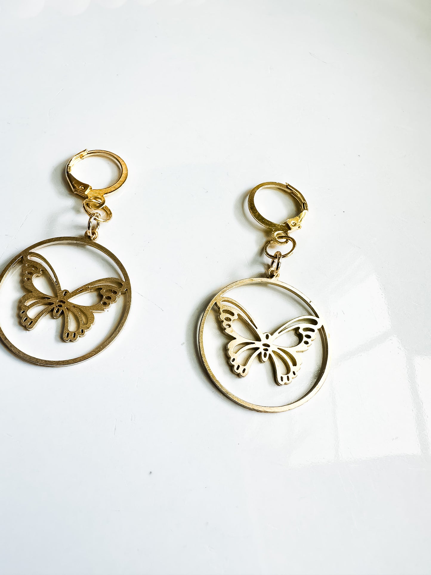 Charmed Gold Butterfly Dream Catcher Earrings