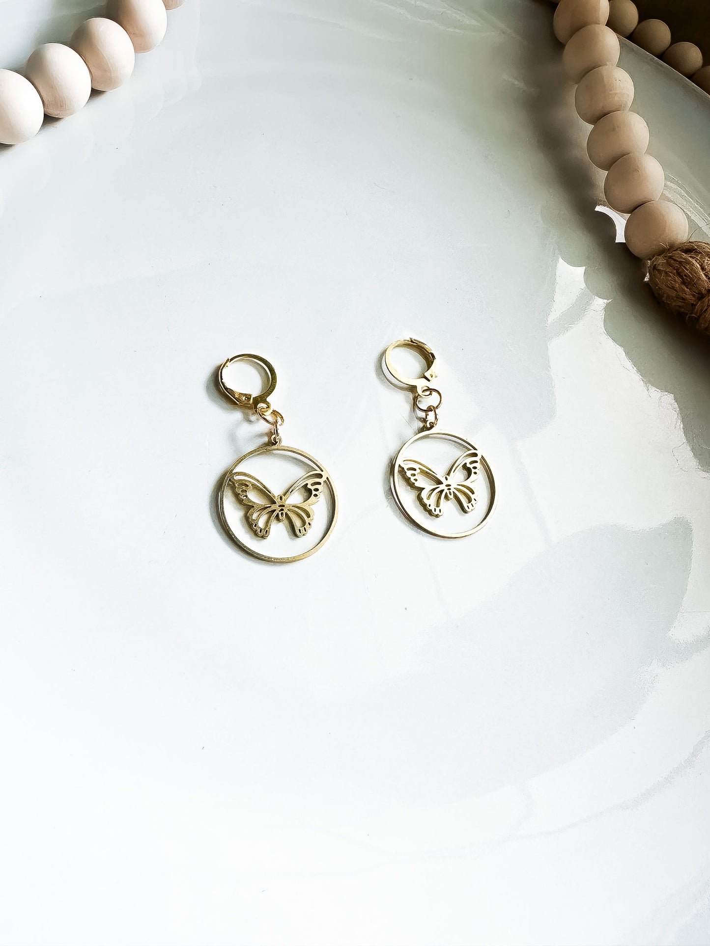 Charmed Gold Butterfly Dream Catcher Earrings