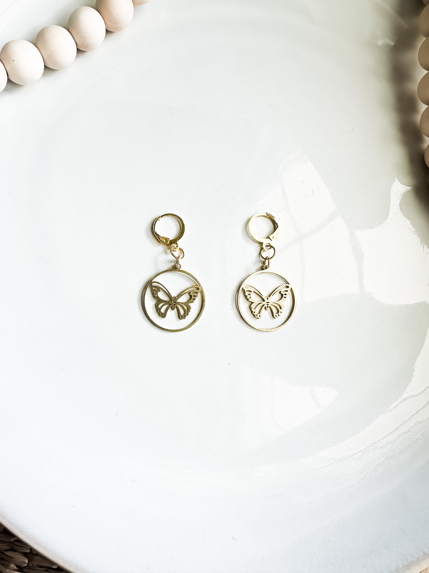 Charmed Gold Butterfly Dream Catcher Earrings