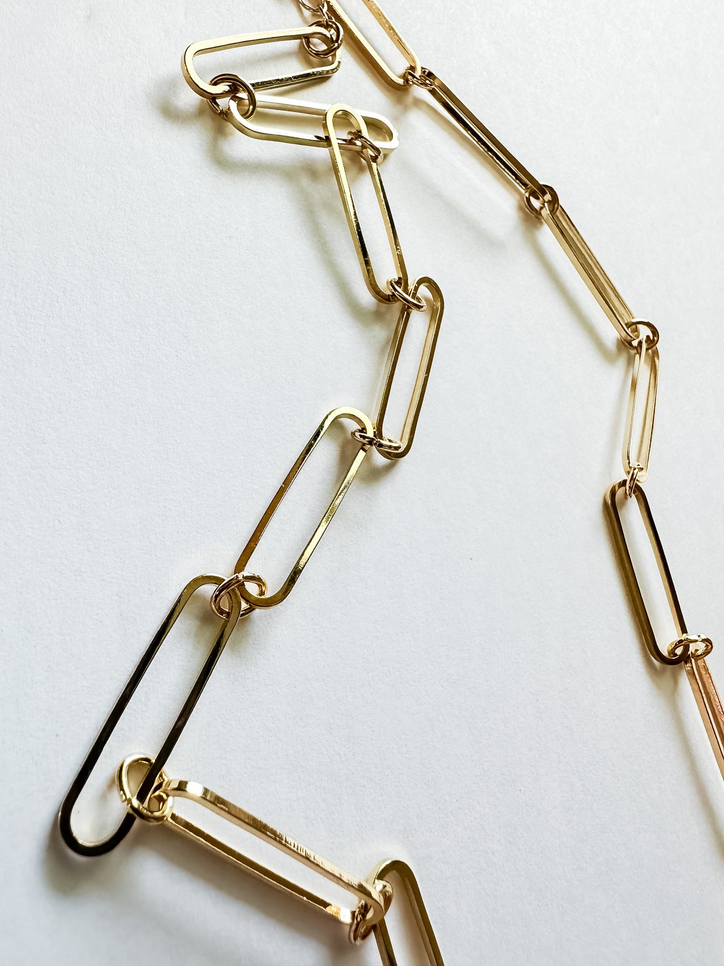 I Am Chosen Large Paper Clip Necklace Gold