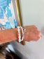 Mary Luxe Crystal Stretch Bracelet Stack Set of 3 in Milky White and Blush Pink